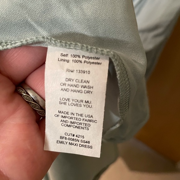 Show me your Mumu Emily Empire Maxi Dress XXS sage - Picture 13 of 15